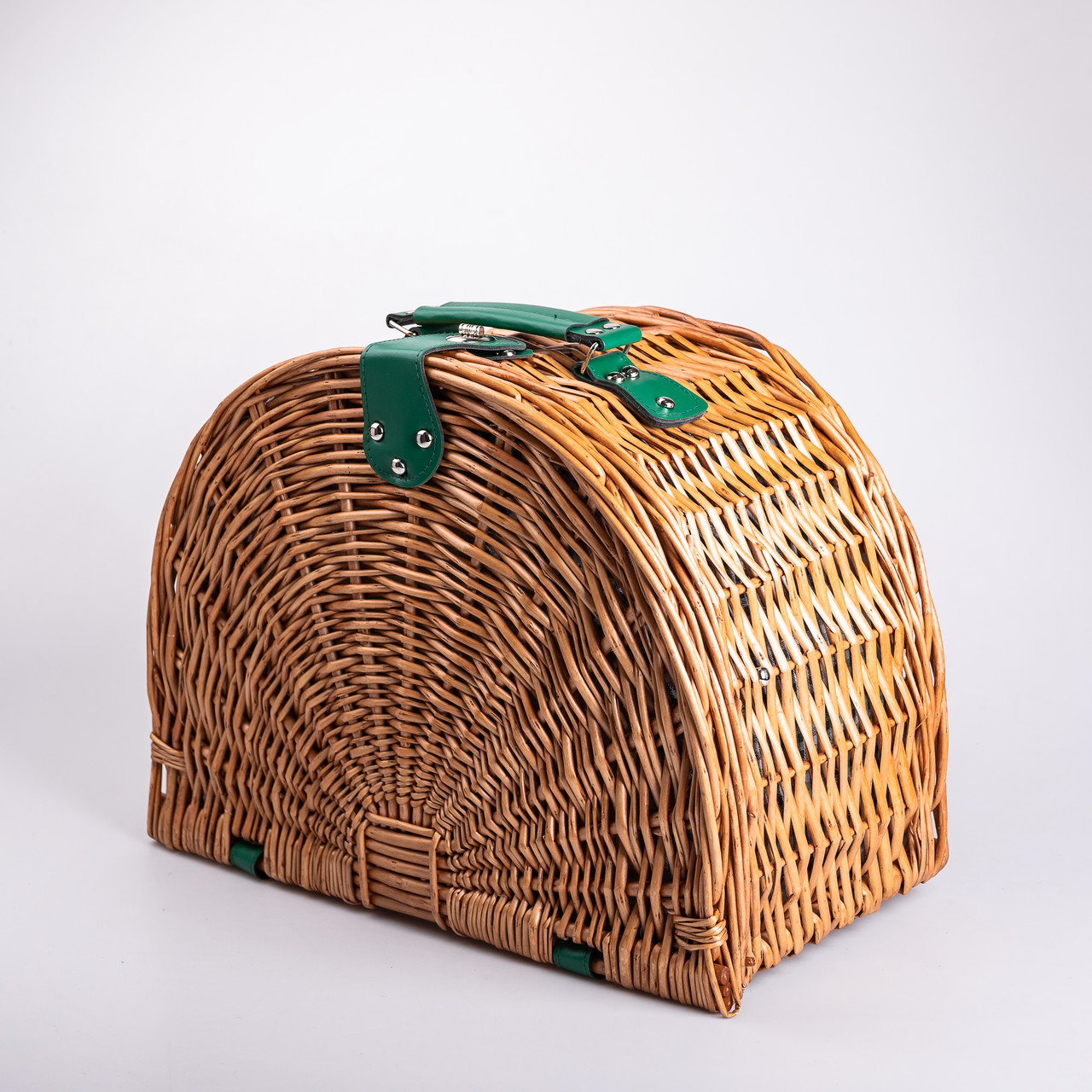 Кошик плетений для пікніка з посудом на 4 персони 41х31х22 см набір посуду туристичний для кемпінгу