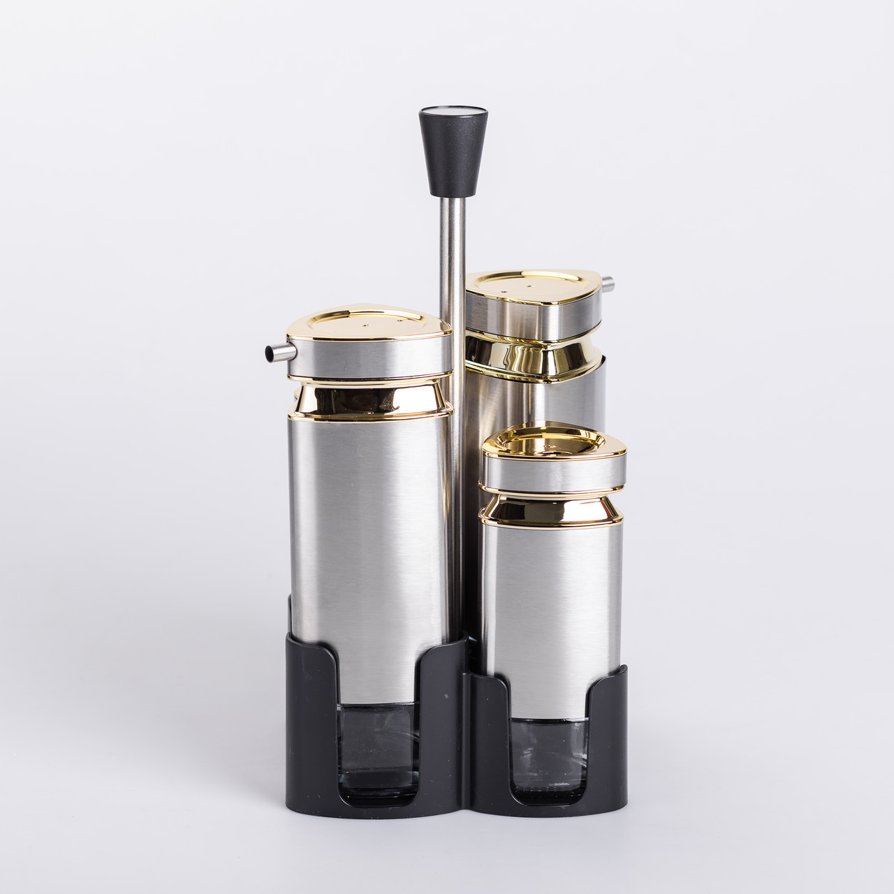 Набір для спецій на підставці 4 ємності 10х10х17 см ємності для приправ