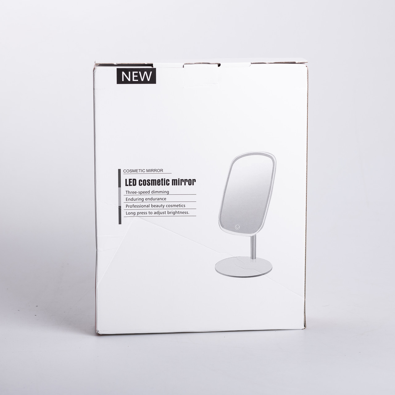 Настільне дзеркало з підсвічуванням 23х18 см для макіяжу на ніжці Біле