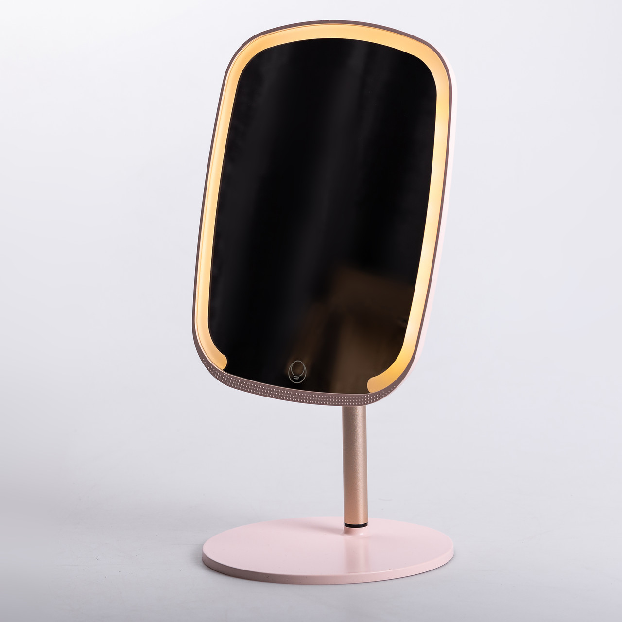 Настільне дзеркало з підсвічуванням 23х18 см для макіяжу на ніжці Рожеве