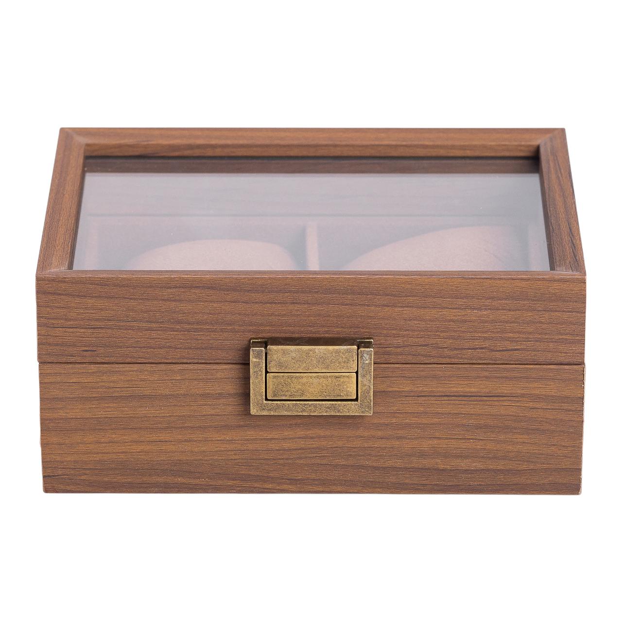 Дерев&apos;яна скринька для наручного годинника 16.5×12×7.5 см на 2 відсіки