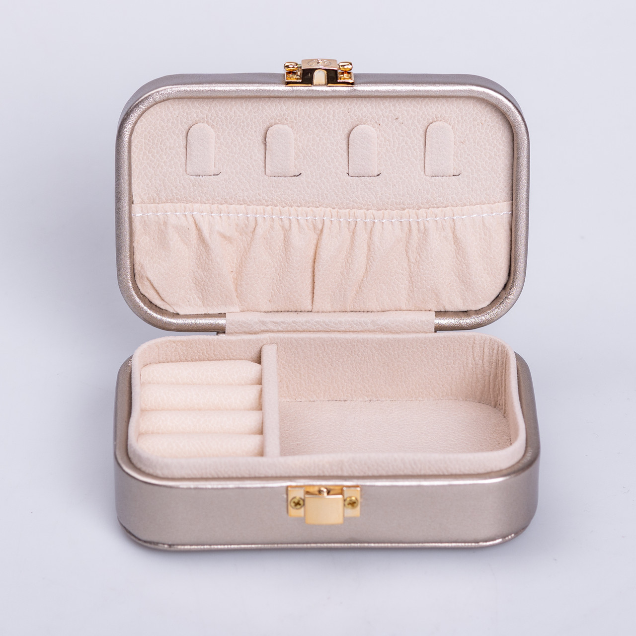 Скринька для прикрас з еко шкіри 12×7.5×4 см із застібкою органайзер для ювелірних виробів