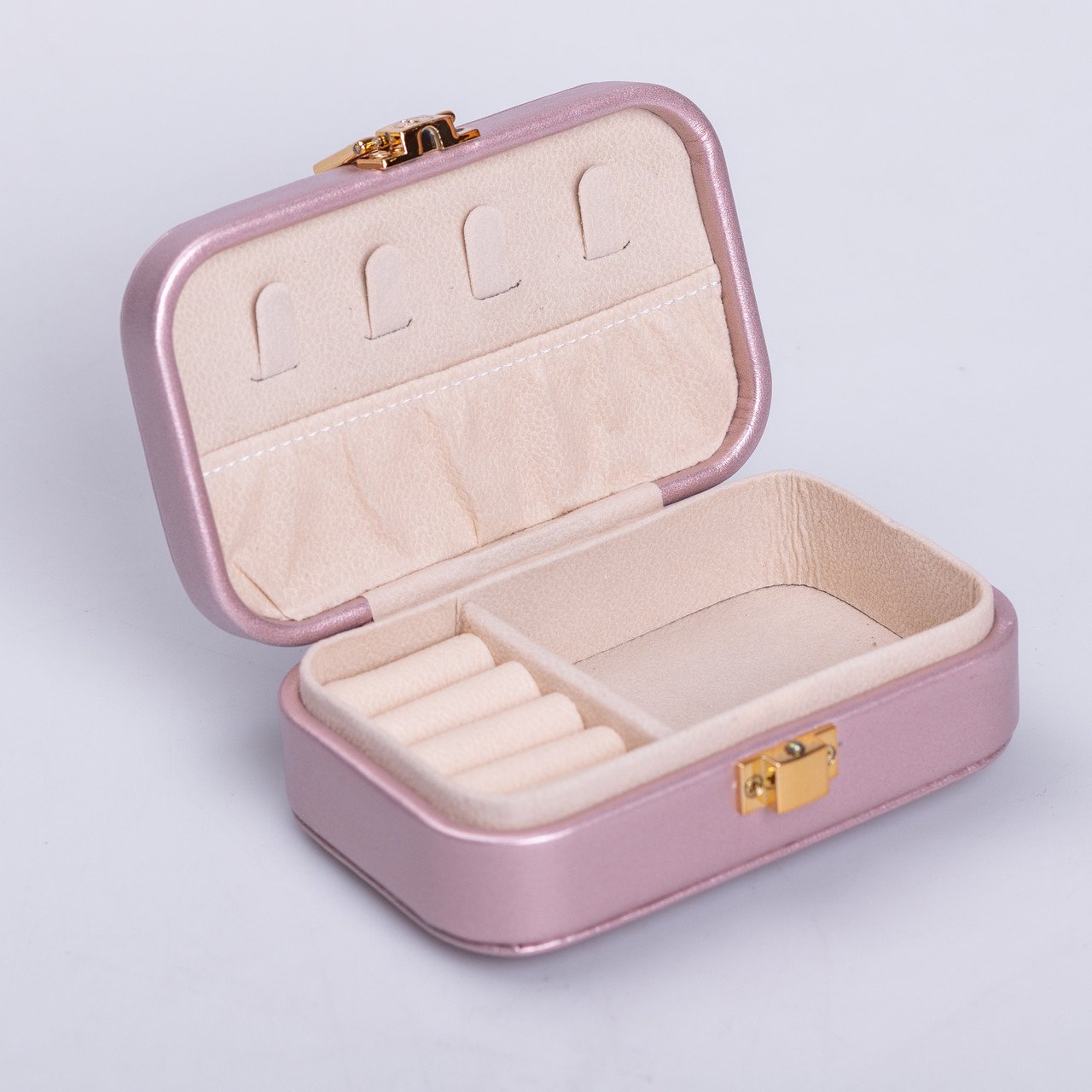 Скринька для прикрас з еко шкіри 12×7.5×4 см із застібкою органайзер для ювелірних виробів