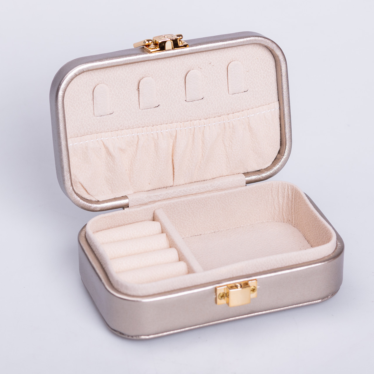 Скринька для прикрас з еко шкіри 12×7.5×4 см із застібкою органайзер для ювелірних виробів