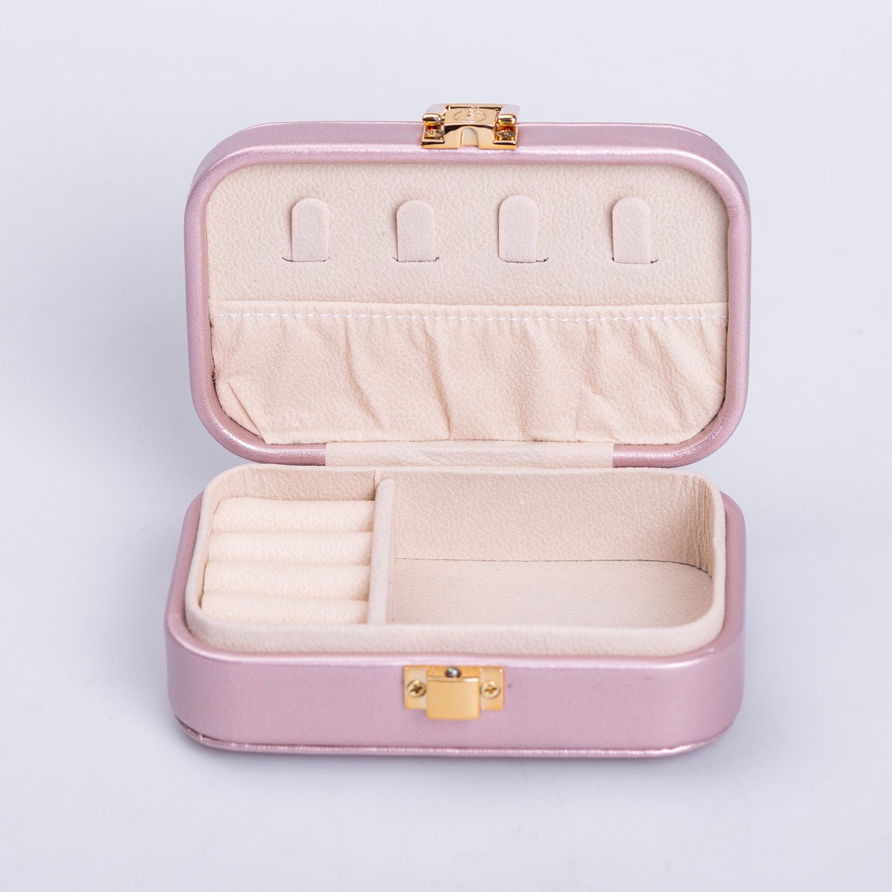 Скринька для прикрас з еко шкіри 12×7.5×4 см із застібкою органайзер для ювелірних виробів