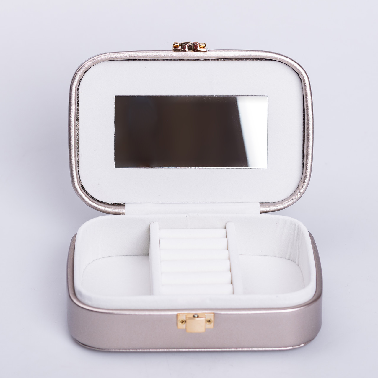 Скринька для прикрас з еко шкіри 15×10×5 см із дзеркалом органайзер для ювелірних виробів