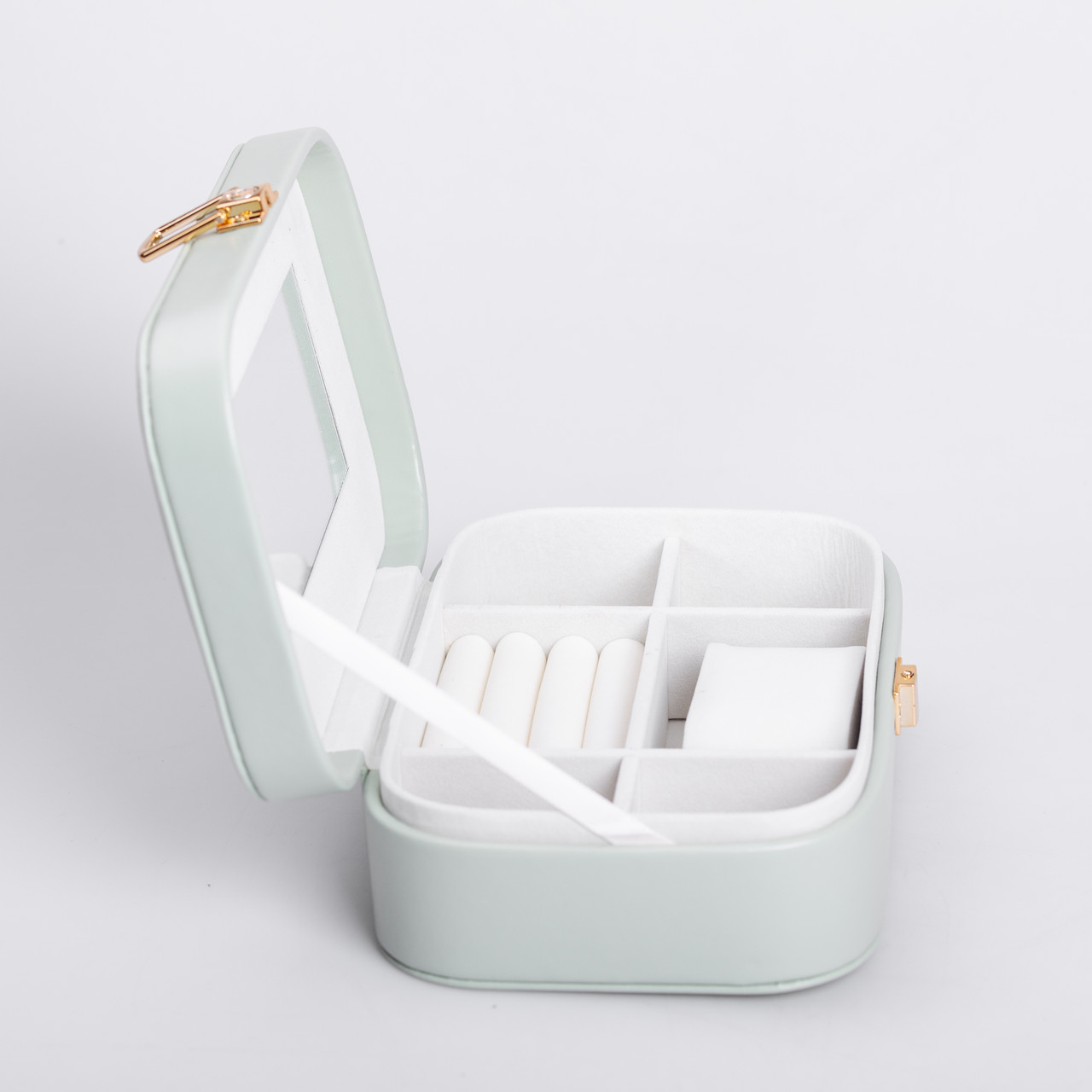 Скринька для прикрас з еко шкіри 15×10×5 см із дзеркалом органайзер для ювелірних виробів