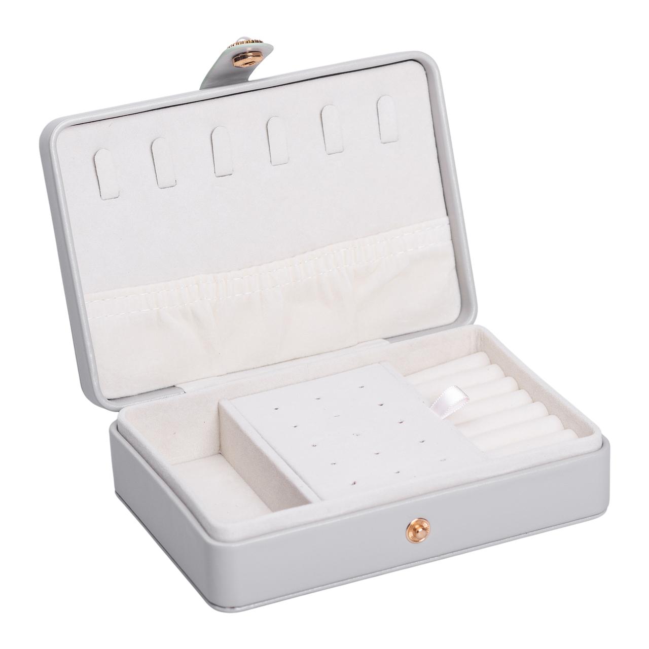 Скринька для прикрас з еко шкіри 16×11×4.7 см органайзер для ювелірних виробів