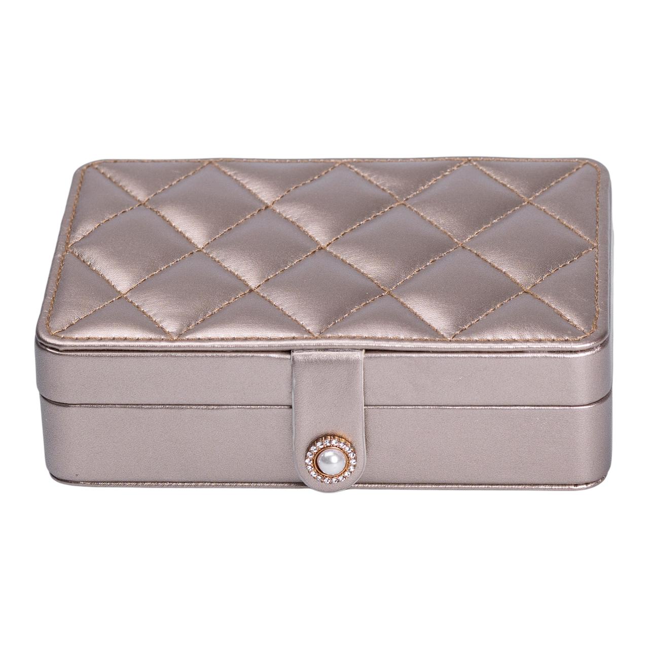 Скринька для прикрас з еко шкіри 16×11×4.7 см органайзер для ювелірних виробів