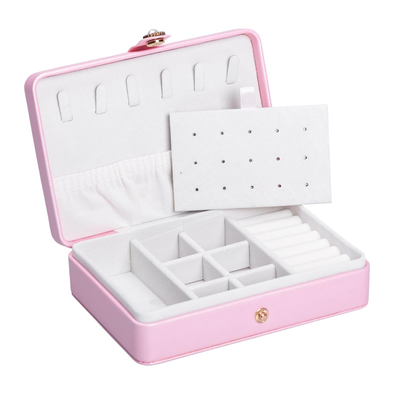 Скринька для прикрас з еко шкіри 16×11×4.7 см органайзер для ювелірних виробів