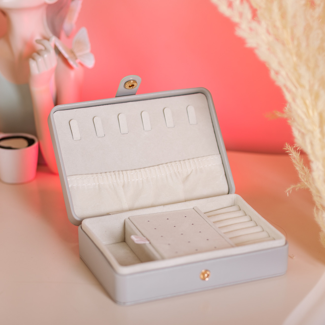 Скринька для прикрас з еко шкіри 16×11×4.7 см органайзер для ювелірних виробів