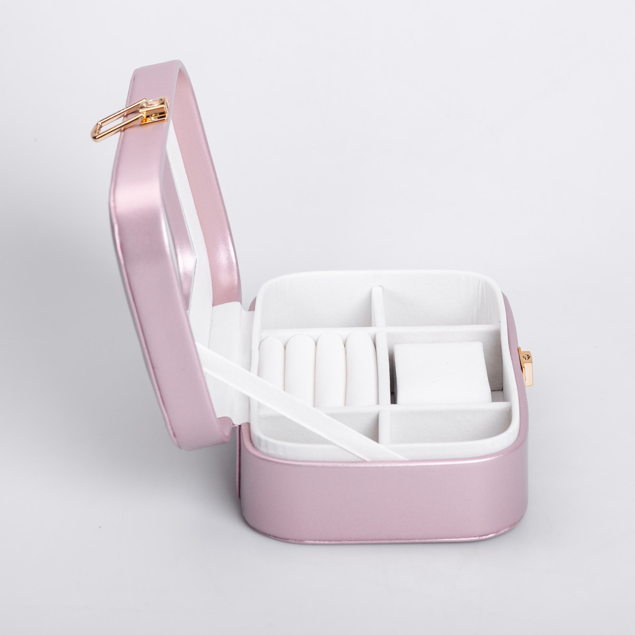 Скринька для прикрас з еко шкіри 20×14×7 см із дзеркалом органайзер для ювелірних виробів