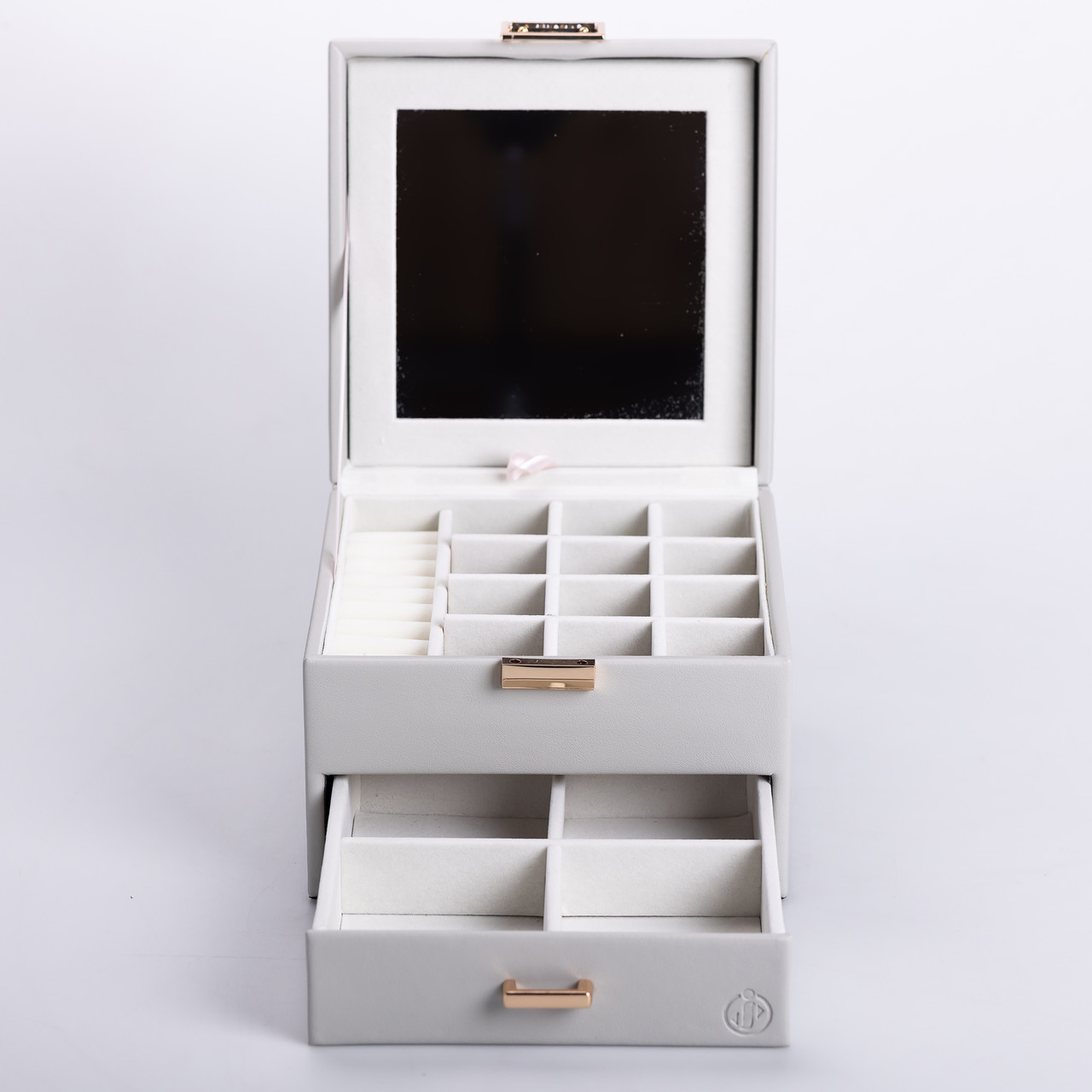 Скринька для прикрас з еко шкіри 2 яруси органайзер для ювелірних виробів