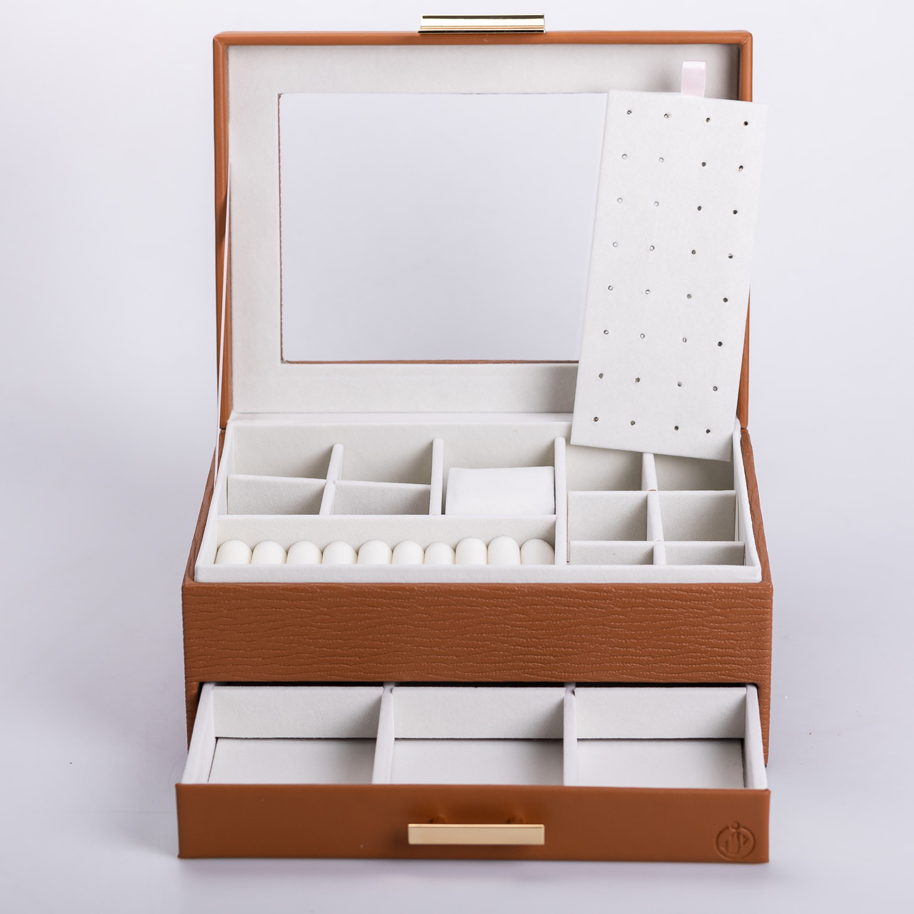 Скринька для прикрас з еко шкіри 2 яруси органайзер для ювелірних виробів