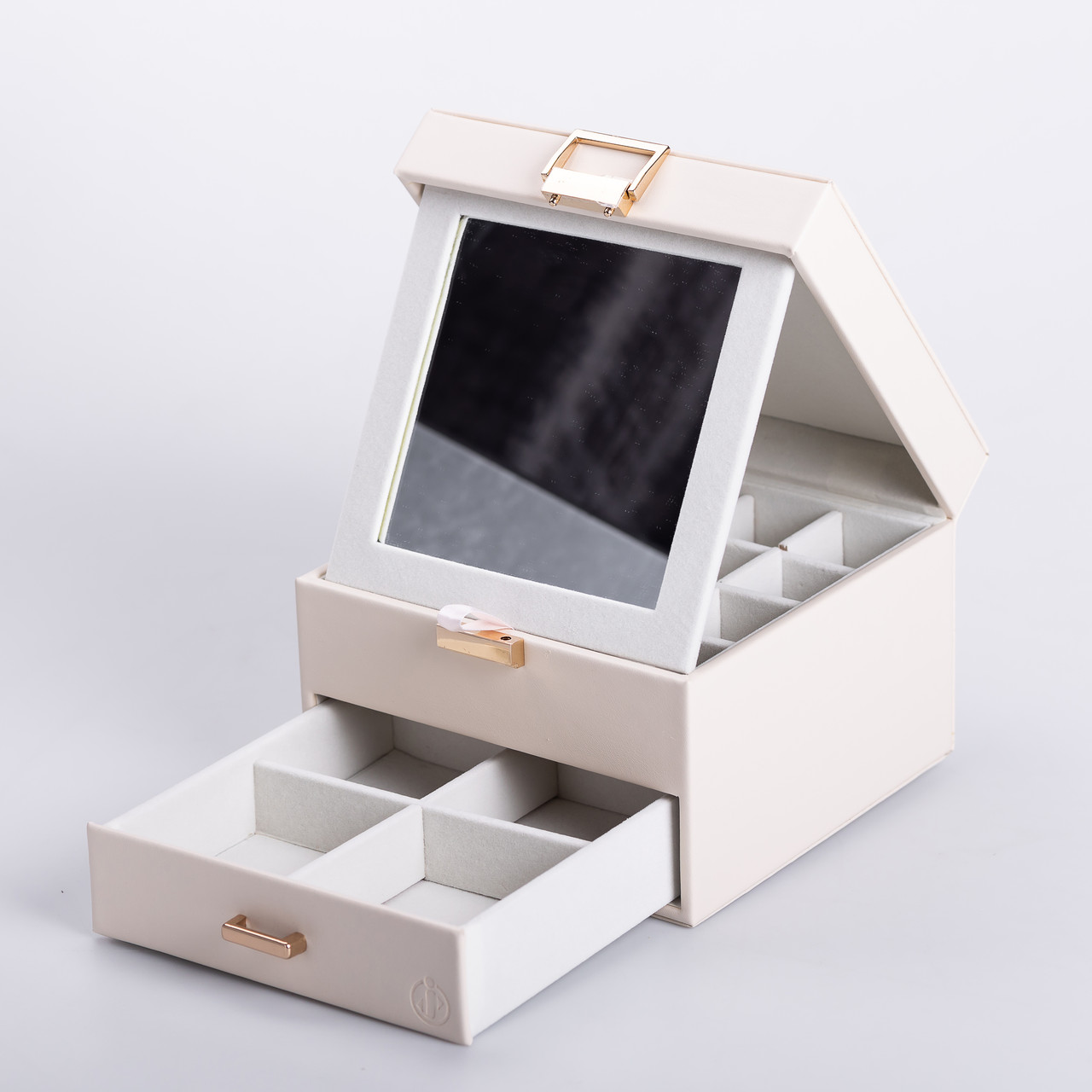 Скринька для прикрас з еко шкіри 2 яруси органайзер для ювелірних виробів