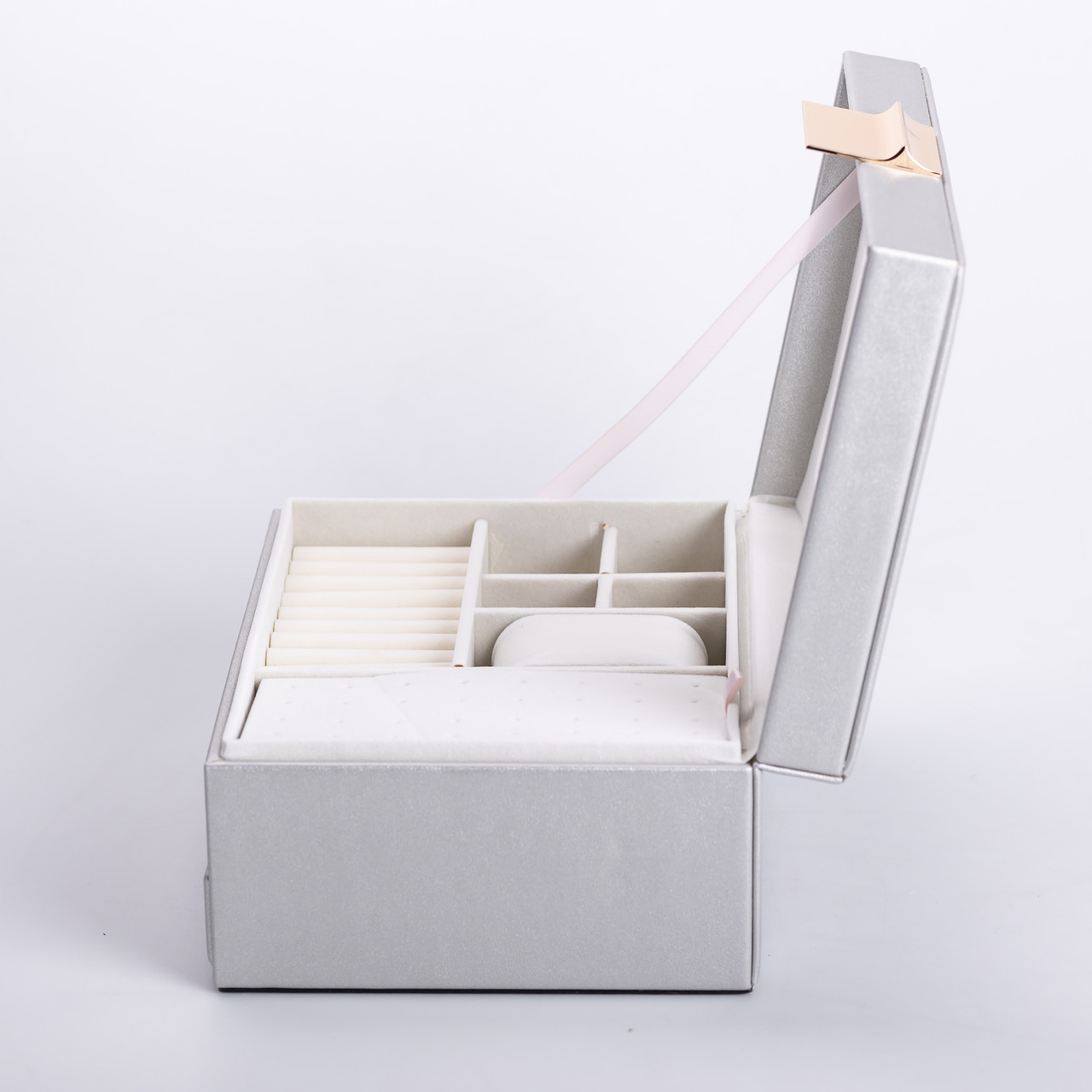 Скринька для прикрас з еко шкіри 2 яруси органайзер для ювелірних виробів