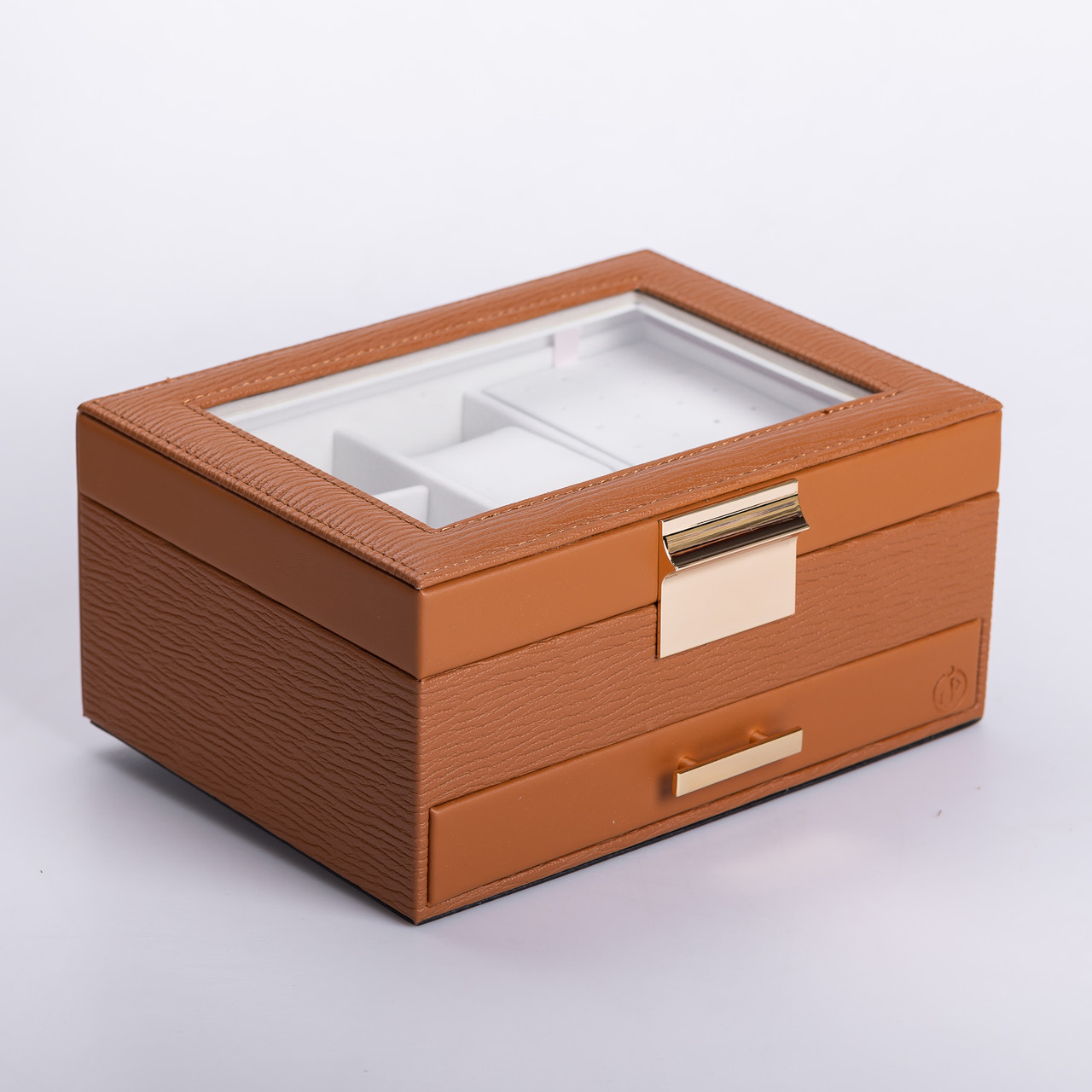 Скринька для прикрас з еко шкіри 2 яруси органайзер для ювелірних виробів