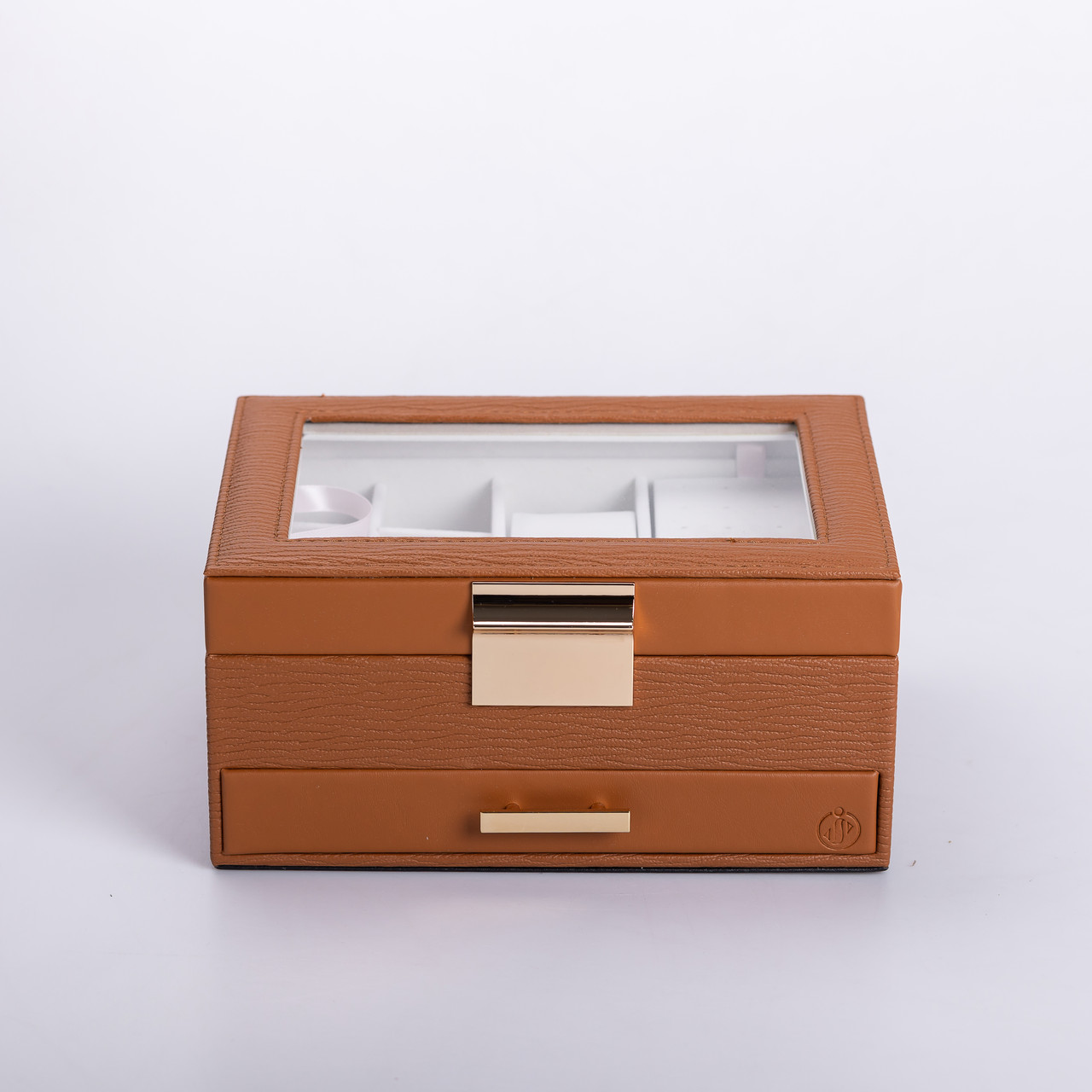 Скринька для прикрас з еко шкіри 2 яруси органайзер для ювелірних виробів