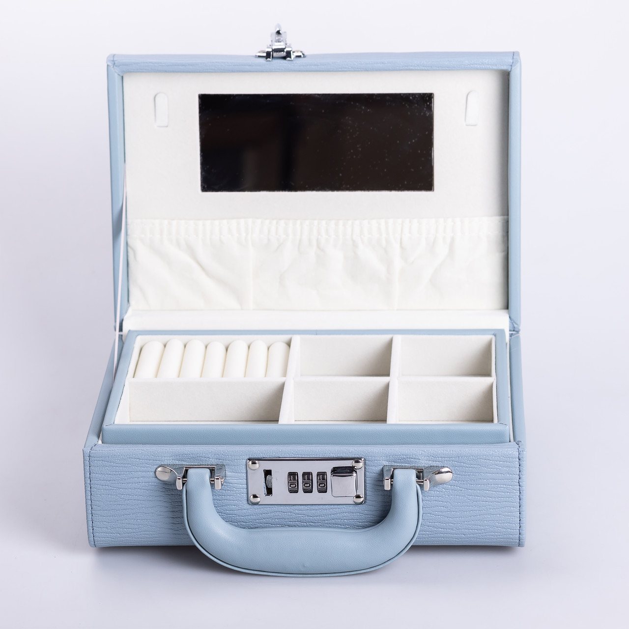 Скринька для прикрас з еко шкіри 2 яруси з кодовим замком органайзер для ювелірних виробів