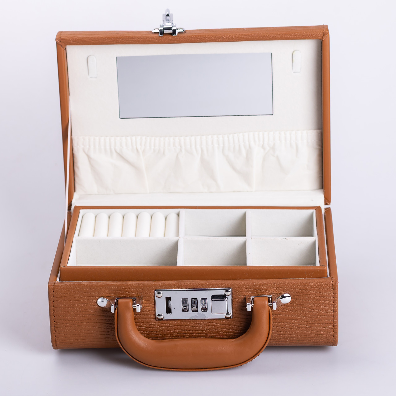 Скринька для прикрас з еко шкіри 2 яруси з кодовим замком органайзер для ювелірних виробів