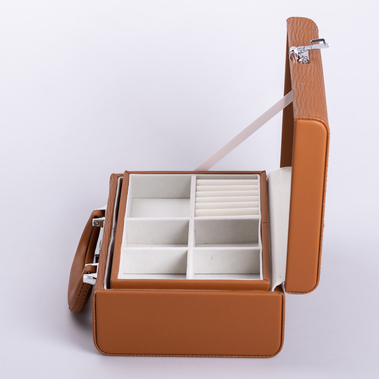 Скринька для прикрас з еко шкіри 2 яруси з кодовим замком органайзер для ювелірних виробів