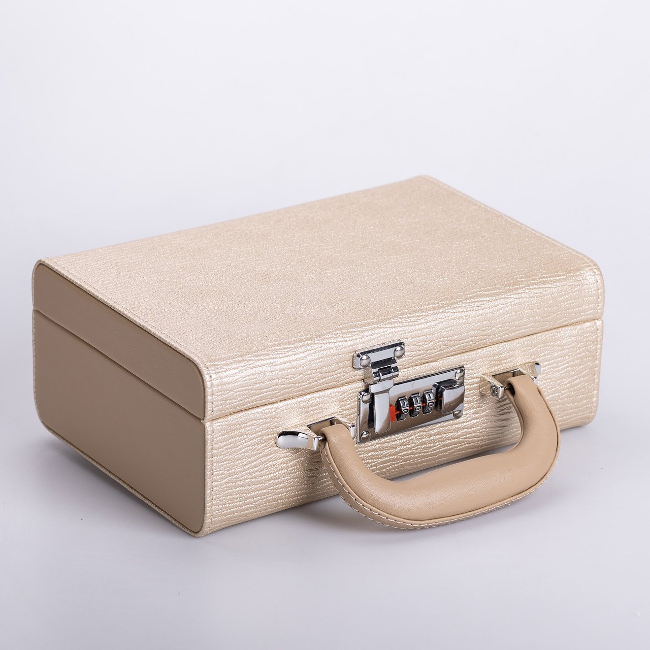 Скринька для прикрас з еко шкіри 2 яруси з кодовим замком органайзер для ювелірних виробів