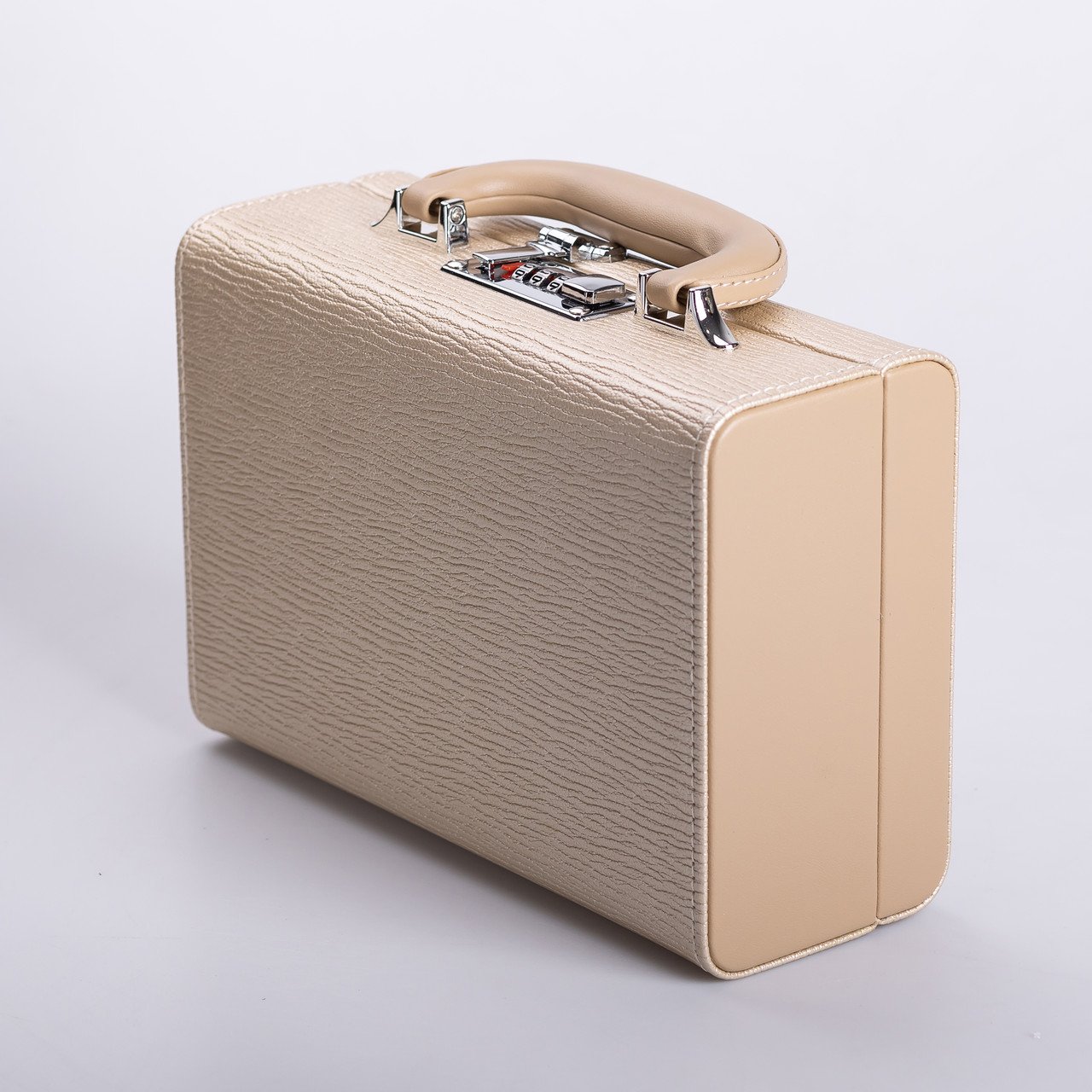 Скринька для прикрас з еко шкіри 2 яруси з кодовим замком органайзер для ювелірних виробів