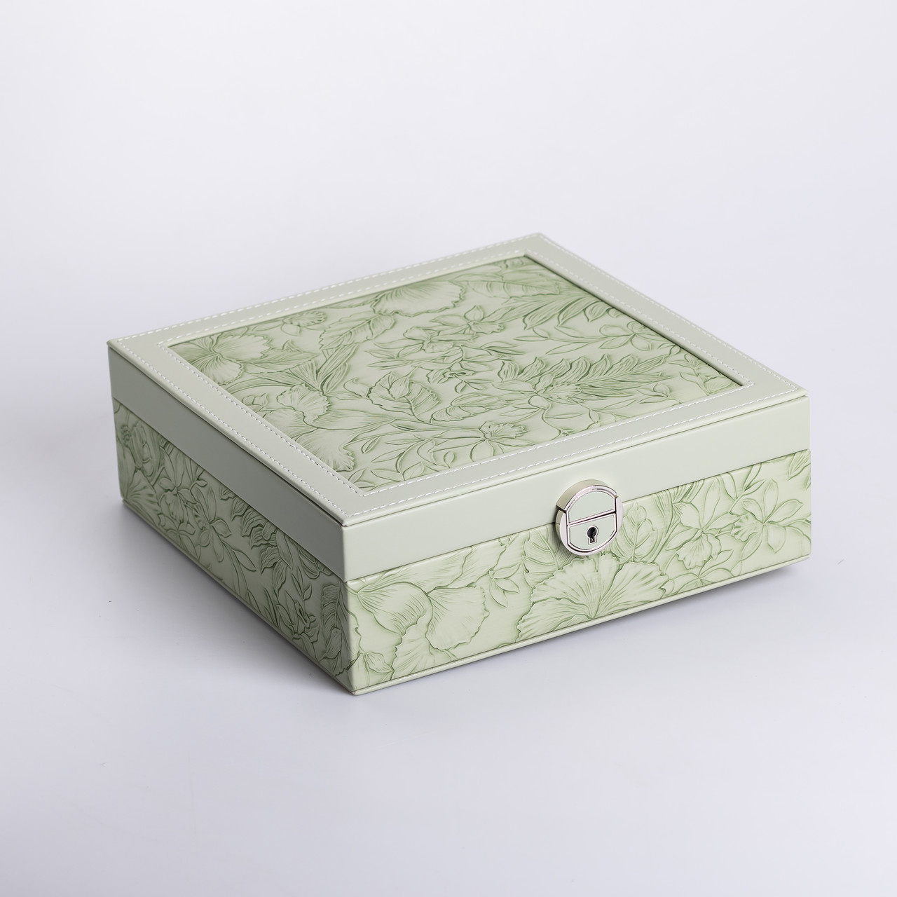 Скринька для прикрас з еко шкіри 2 яруси із замком органайзер для ювелірних виробів