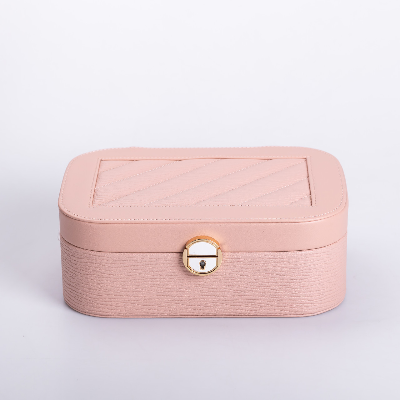 Скринька для прикрас з еко шкіри 2 яруси із замком органайзер для ювелірних виробів