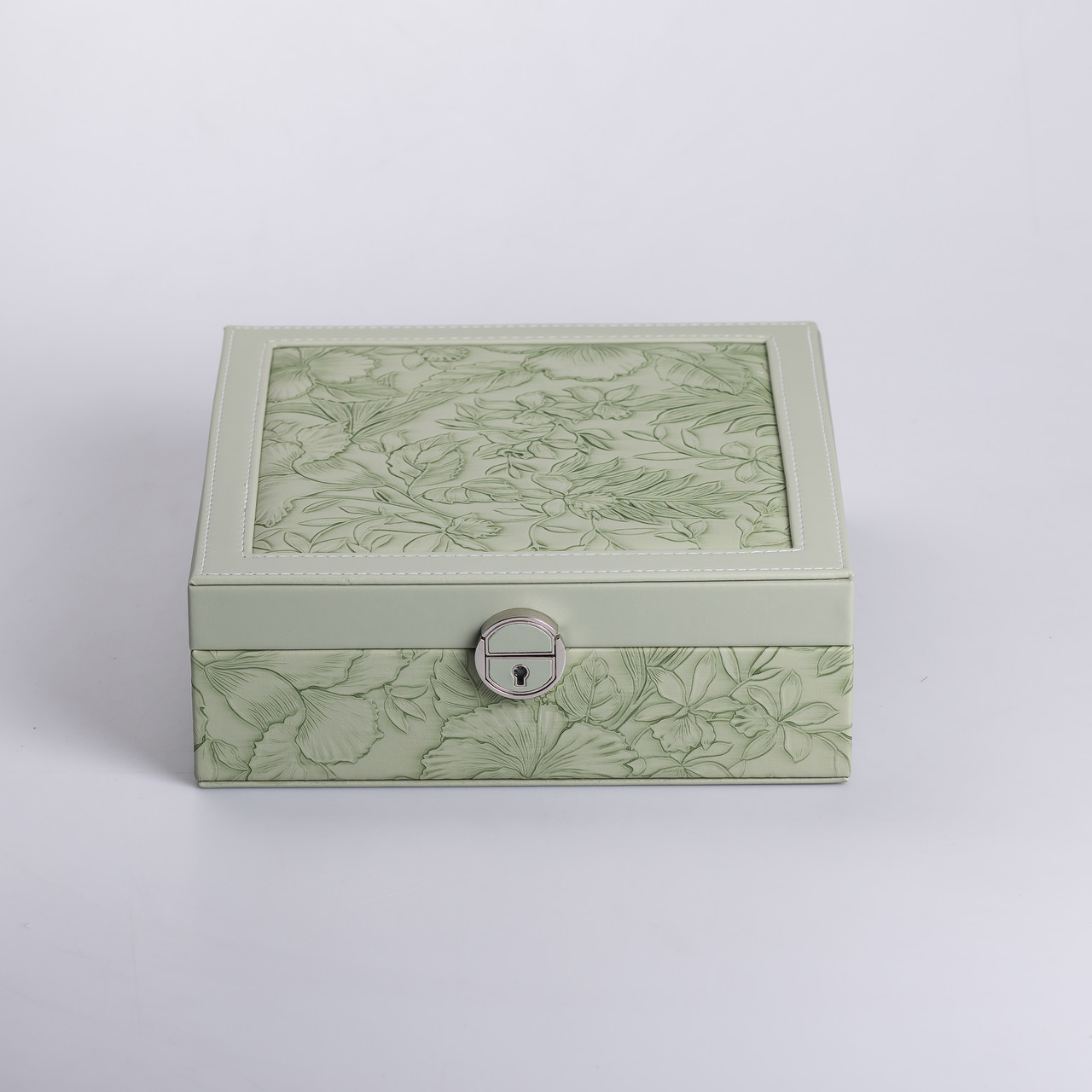 Скринька для прикрас з еко шкіри 2 яруси із замком органайзер для ювелірних виробів