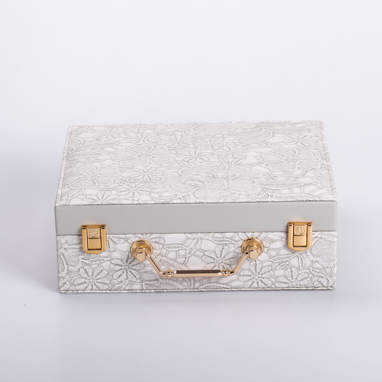 Скринька для прикрас з еко шкіри 2 яруси із дзеркалом органайзер для ювелірних виробів