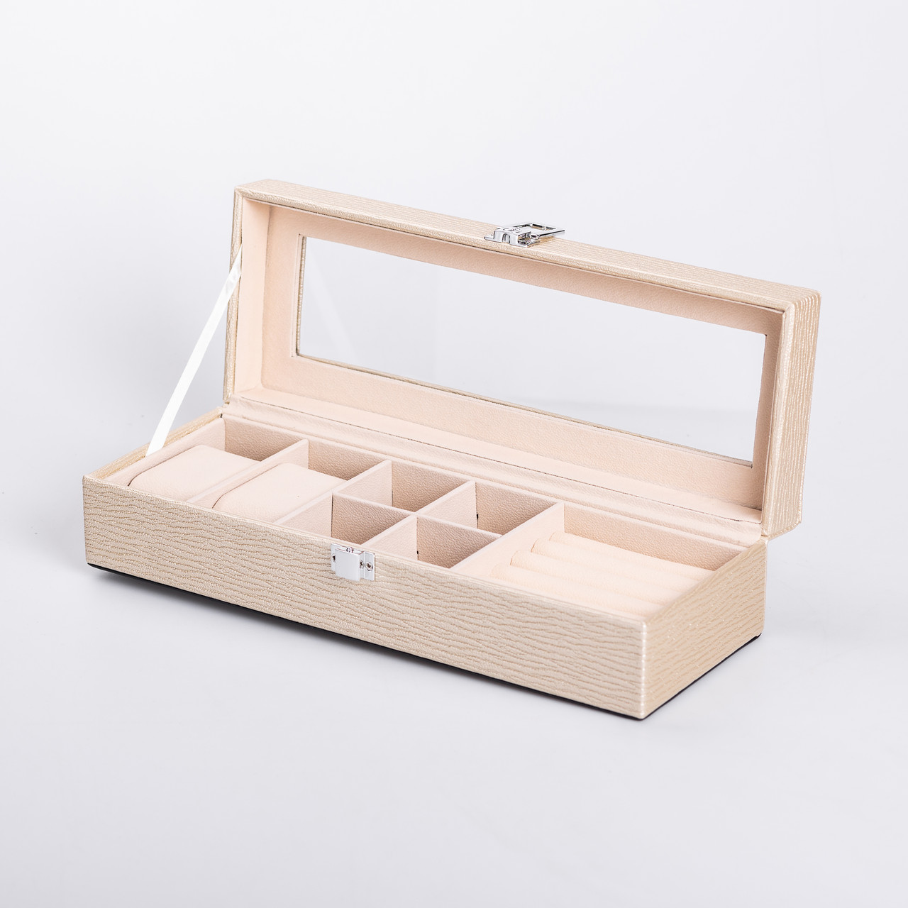Скринька для прикрас із еко шкіри 31×11×8 см органайзер для ювелірних виробів