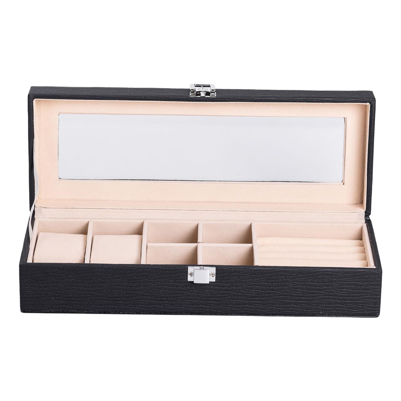Скринька для прикрас із еко шкіри 31×11×8 см органайзер для ювелірних виробів