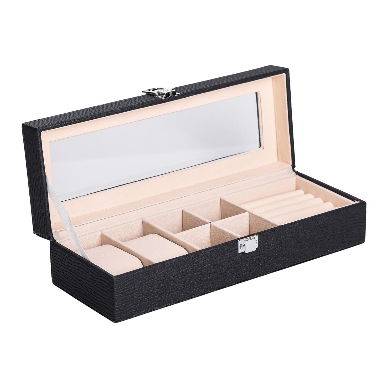 Скринька для прикрас із еко шкіри 31×11×8 см органайзер для ювелірних виробів