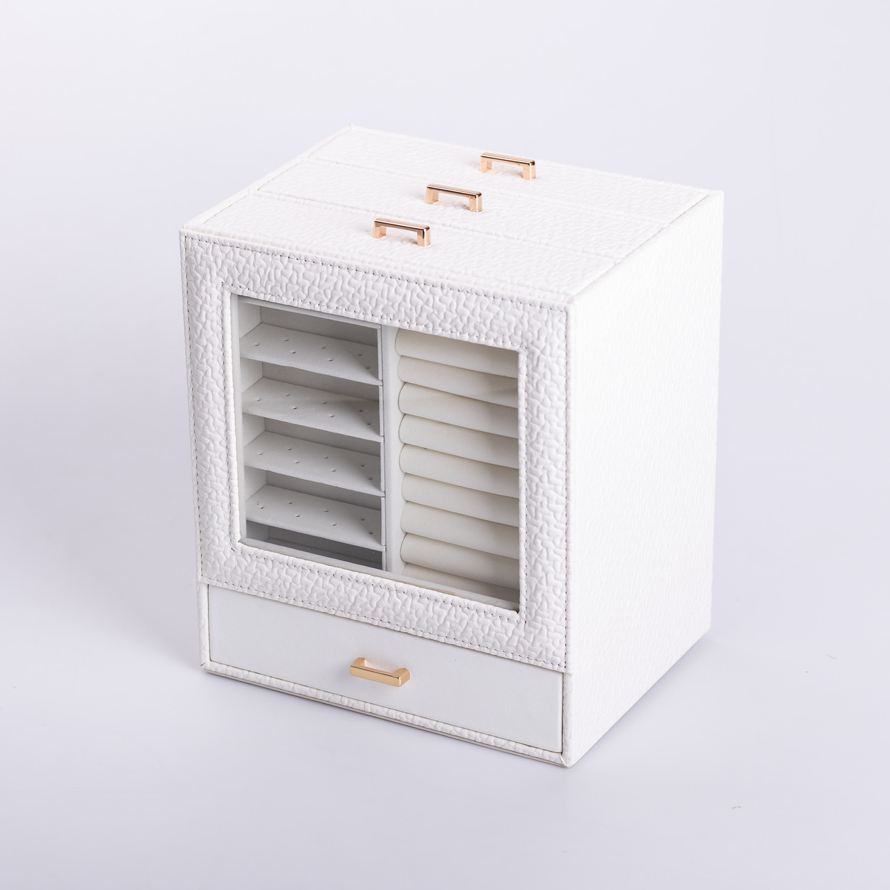 Скринька для прикрас з еко шкіри 3 яруси органайзер для ювелірних виробів