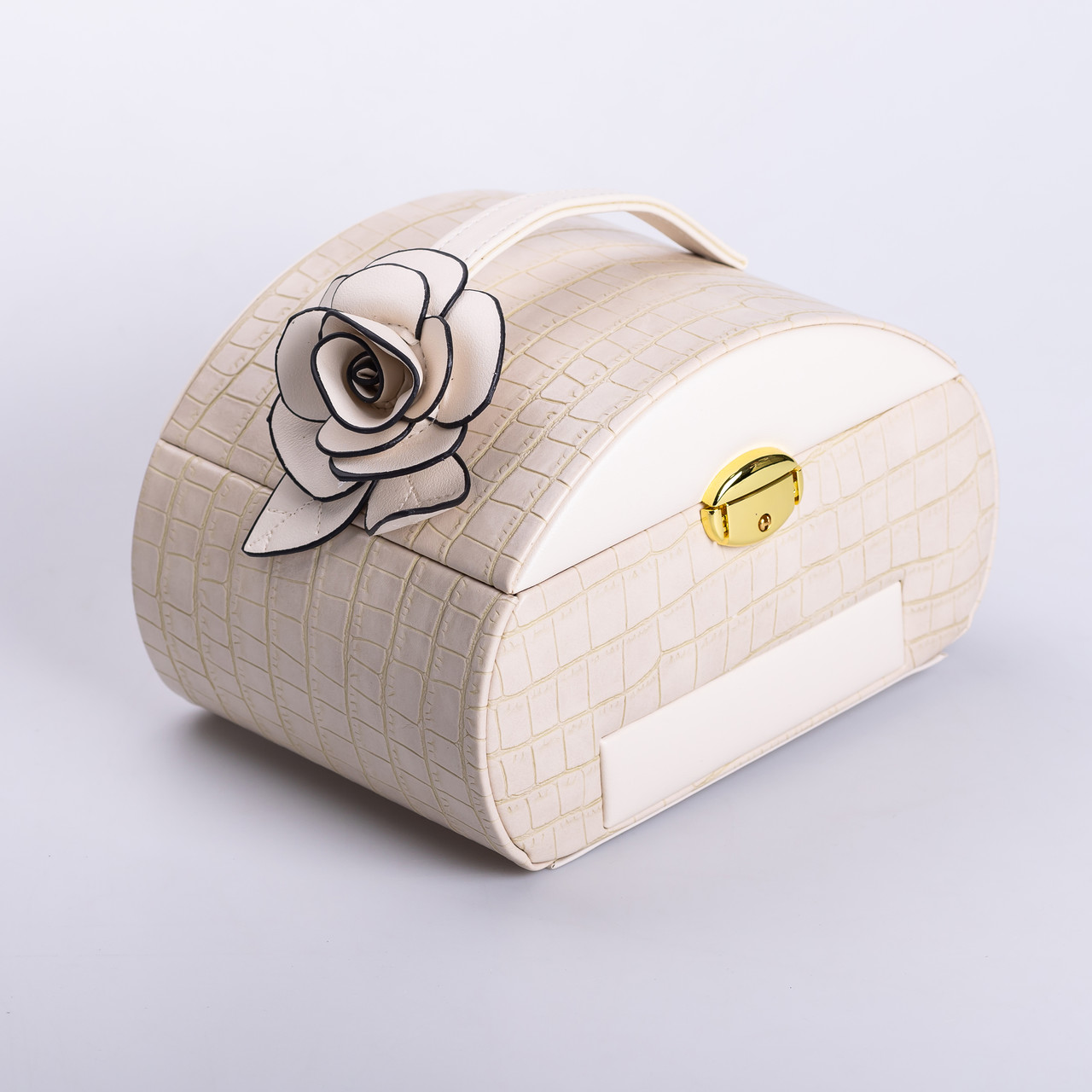 Скринька для прикрас з еко шкіри 3 яруси із замком органайзер для ювелірних виробів