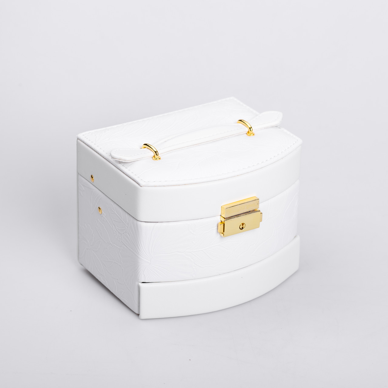 Скринька для прикрас з еко шкіри 3 яруси із замком органайзер для ювелірних виробів