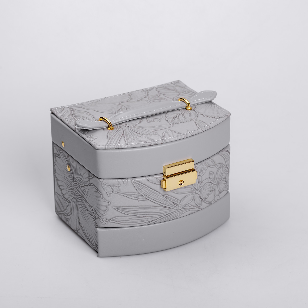 Скринька для прикрас з еко шкіри 3 яруси із замком органайзер для ювелірних виробів