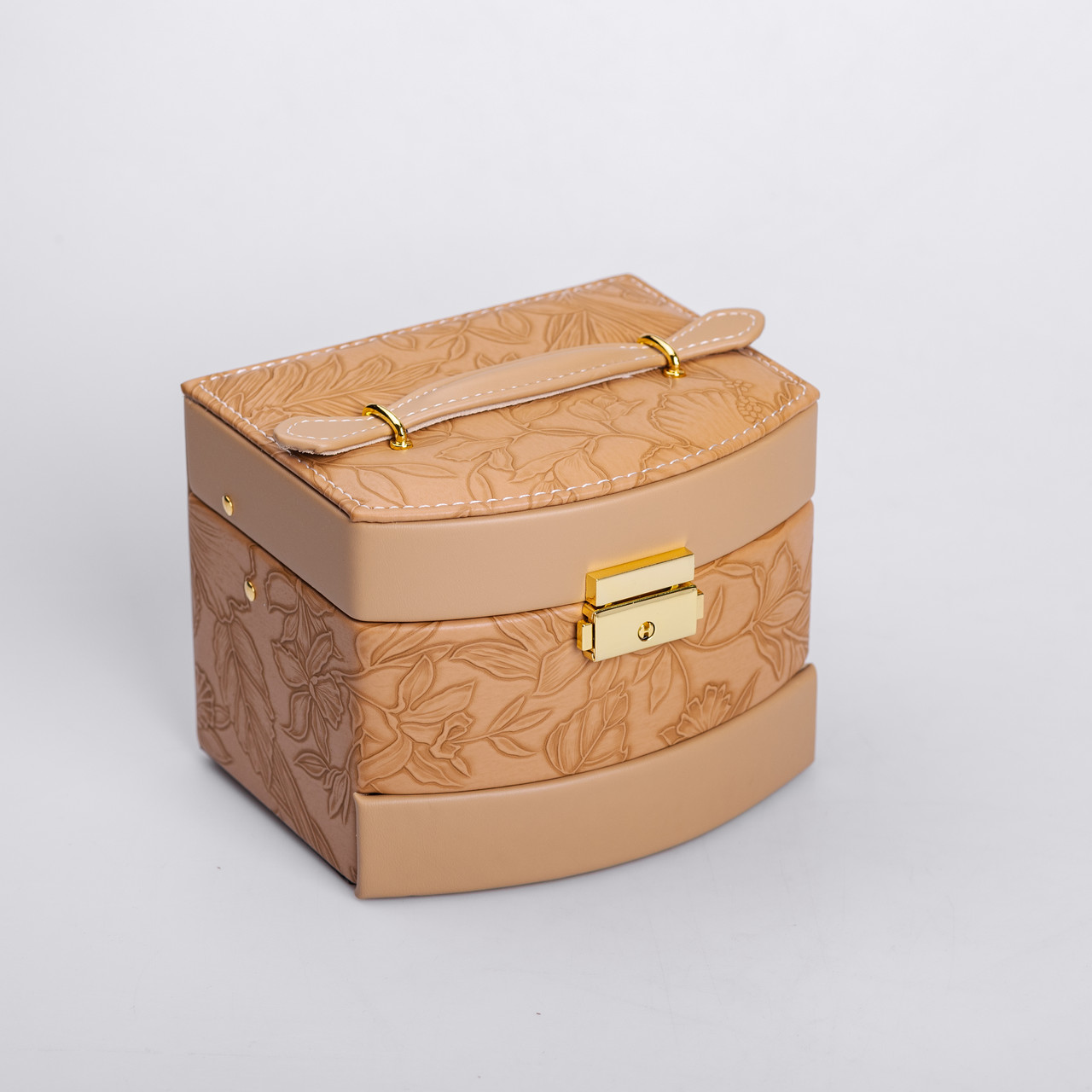 Скринька для прикрас з еко шкіри 3 яруси із замком органайзер для ювелірних виробів