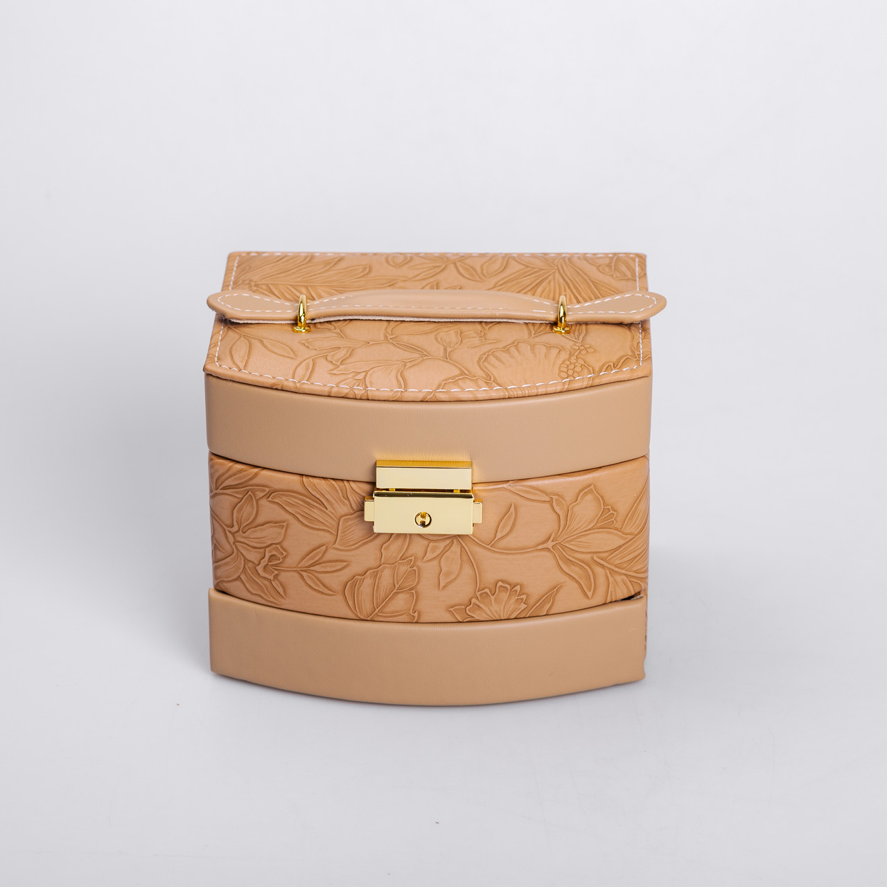 Скринька для прикрас з еко шкіри 3 яруси із замком органайзер для ювелірних виробів