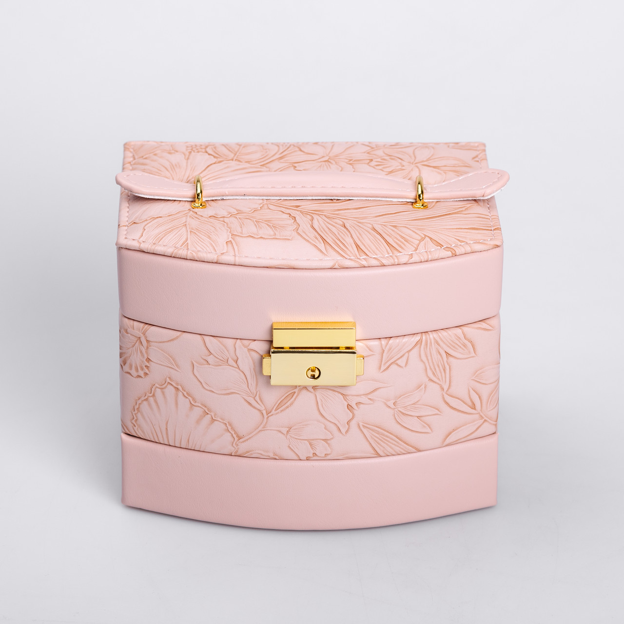 Скринька для прикрас з еко шкіри 3 яруси із замком органайзер для ювелірних виробів