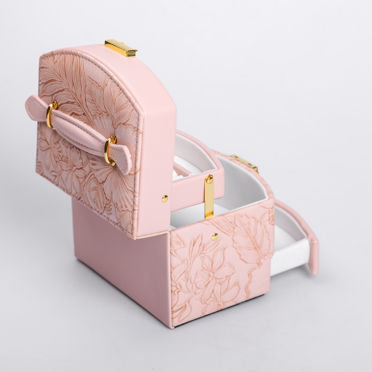 Скринька для прикрас з еко шкіри 3 яруси із замком органайзер для ювелірних виробів