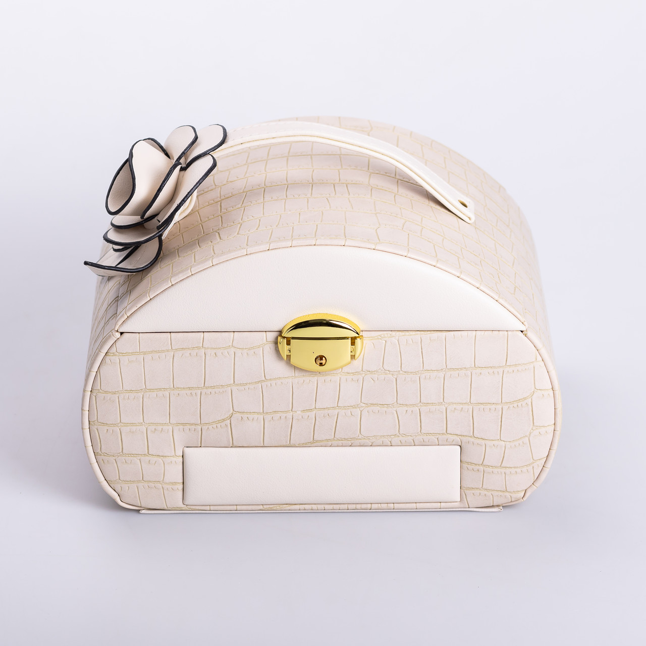 Скринька для прикрас з еко шкіри 3 яруси із замком органайзер для ювелірних виробів