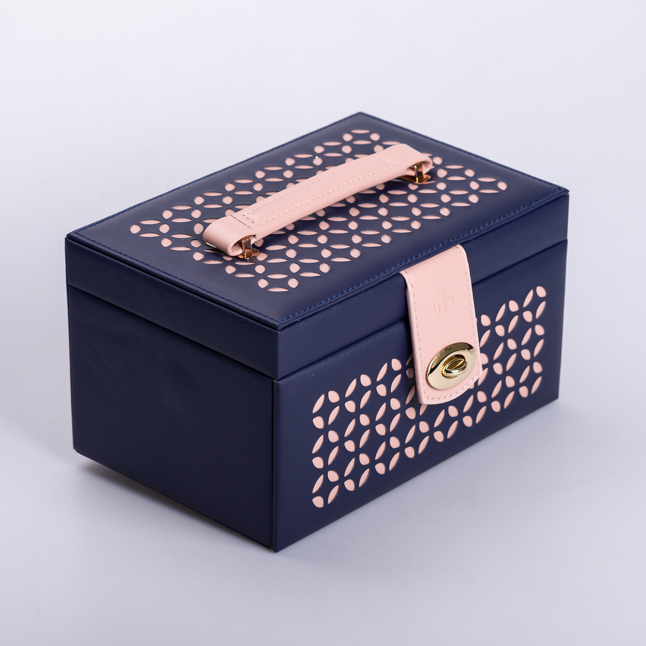 Скринька для прикрас з еко шкіри 3 яруси з дзеркалом органайзер для ювелірних виробів