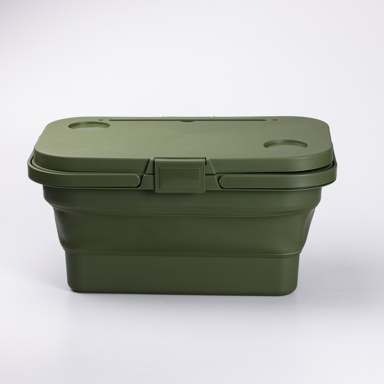 Складний кошик для пікніка з кришкою-столиком 44.8х26х14 см Зелений