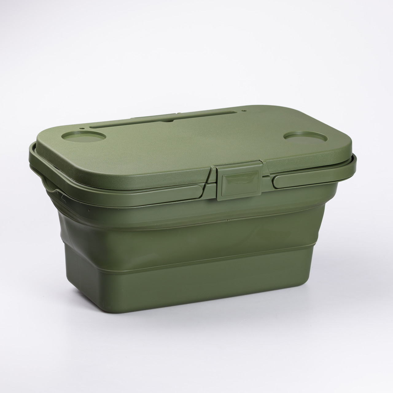 Складний кошик для пікніка з кришкою-столиком 44.8х26х14 см Зелений