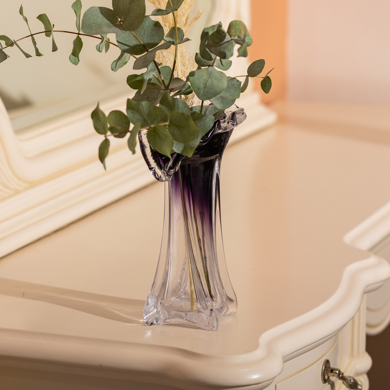 Ваза для квітів 22 см декоративна ваза для букета 200 мл Фіолетова