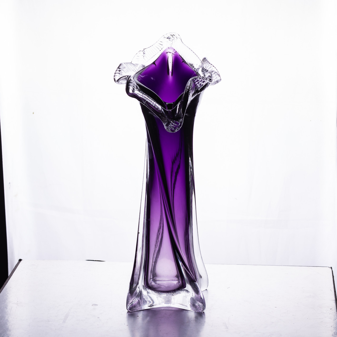 Ваза для квітів 31.5 см декоративна ваза для букета 300 мл Фіолетова