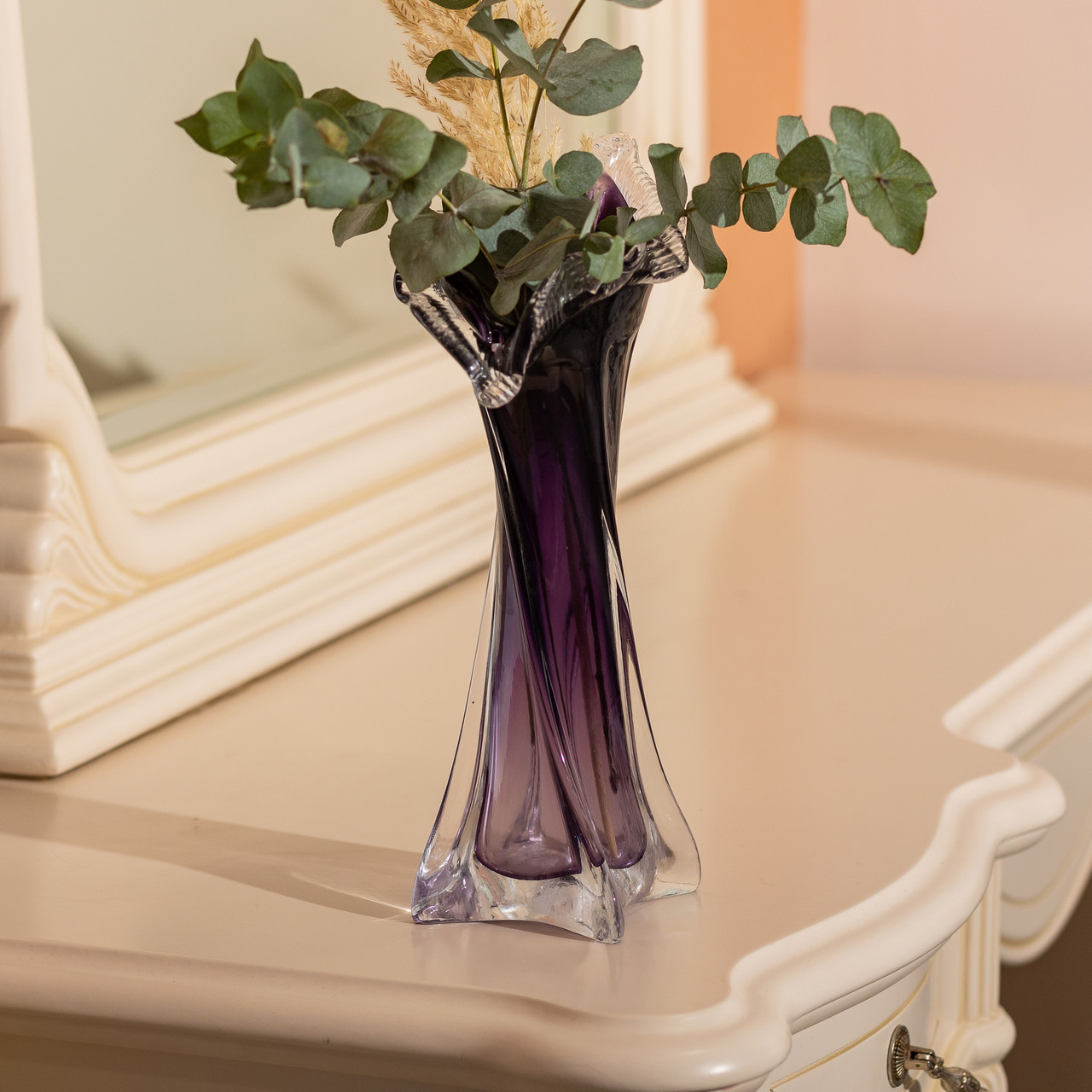 Ваза для квітів 31.5 см декоративна ваза для букета 300 мл Фіолетова
