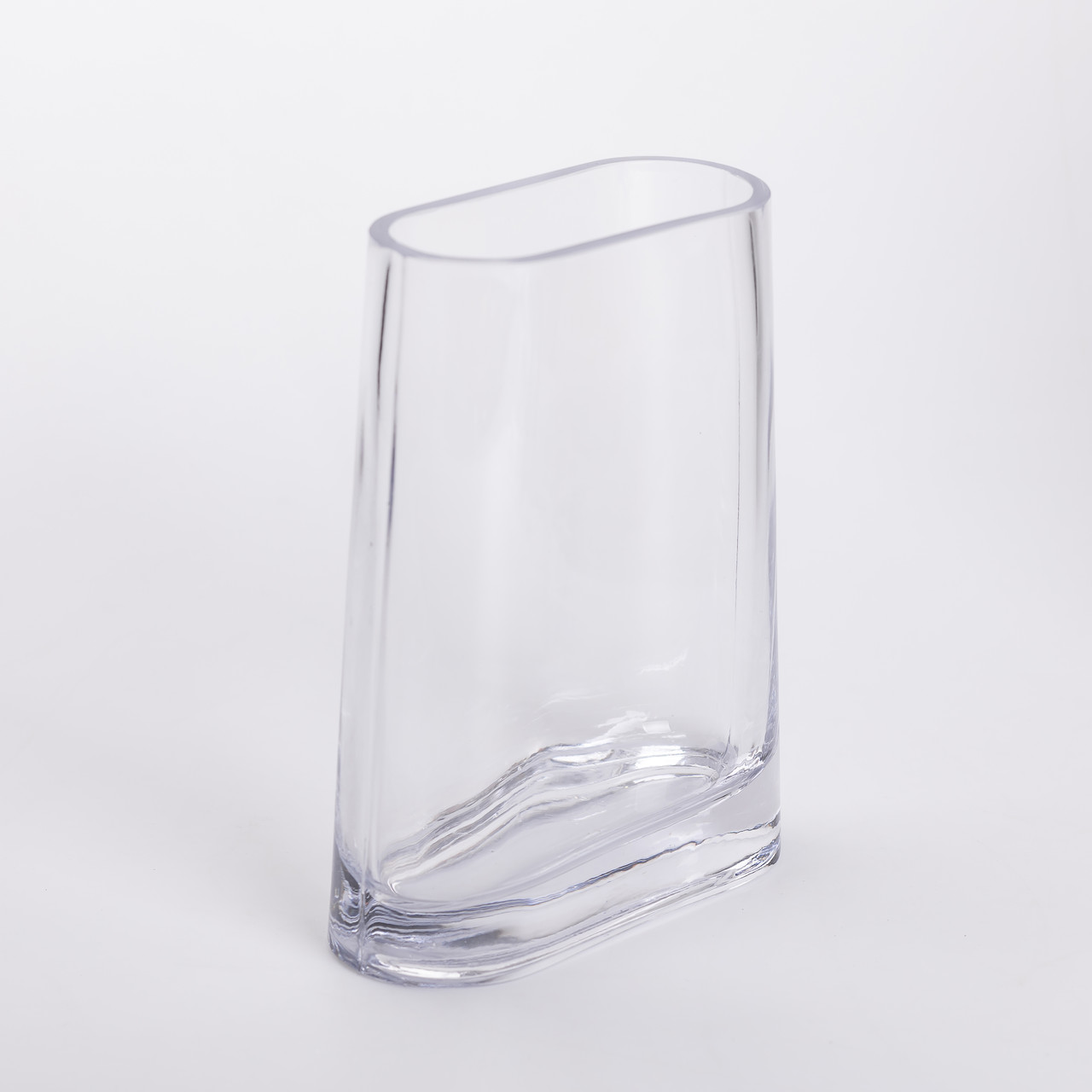 Ваза для квітів скляна 15х7х21 см прозора декоративна ваза 1.1 л прозора декоративна ваза 1.1 л